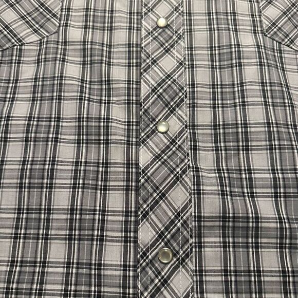 Wrangler pearl snap western shirt 4x button up plaid - Picture 2 of 8